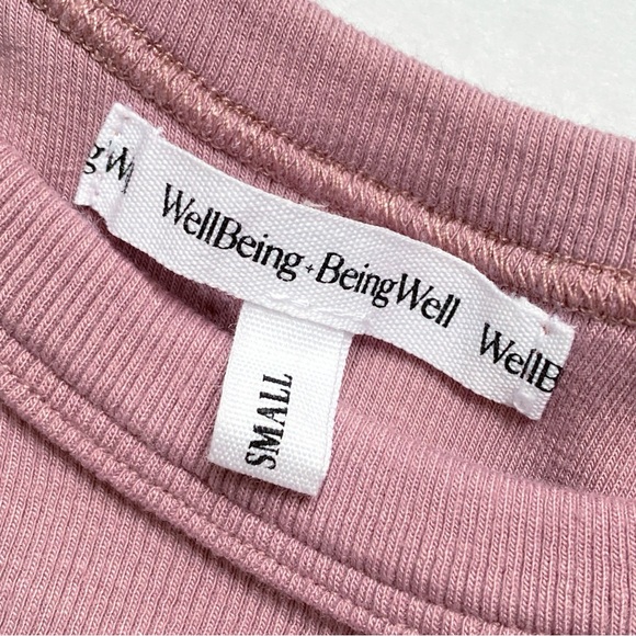 WELLBEING + BEINGWELL purple ribbed sleeveless round neck racerback crop top - Picture 5 of 7